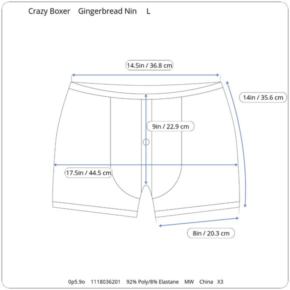 NWT Crazy Boxer 2 Pack Funny Gingerbread Man Ninja Christmas Holiday Underwear L - Picture 10 of 10